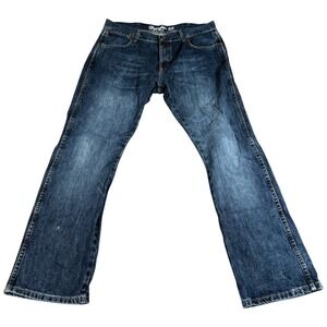Wrangler Retro Slim Bootcut Jeans Men's 36x30.5 Blue Dark Wash Western Cowboy